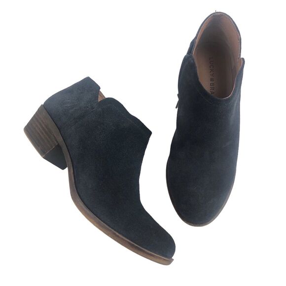 LUCKY BRAND Bardon 2 Blue Suede Bootie Women's Boots Size 6.5 - Picture 1 of 9